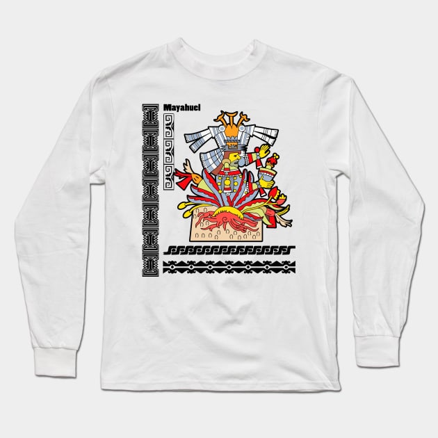 Mayahuel Aztec god in mythology Long Sleeve T-Shirt by Iravgustane